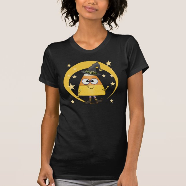 Candy Corn Witch Halloween T-Shirt (Front)