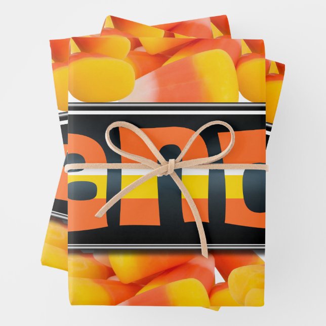 candy corn  wrapping paper sheets (In situ)