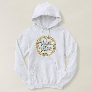 Candy Corn Wreath “Trick Or Treat” Halloween Hood Hoodie