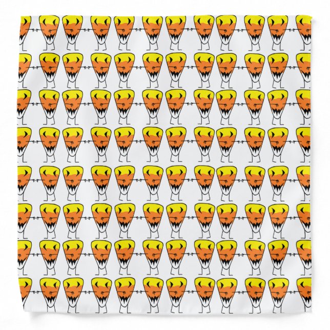 Candy Corn Zombies Doggy Bandana Halloween Scarf (Front)