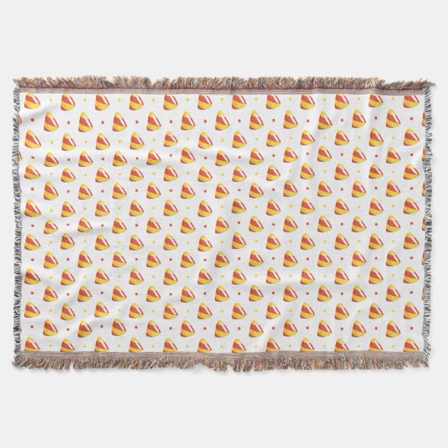 candy corns Halloween Candy Pattern Throw Blanket (Front)