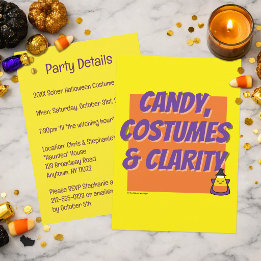 Candy, Costumes & Clarity | Halloween Sober Party Invitation