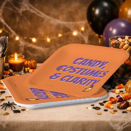 Candy, Costumes & Clarity | Halloween Sober Party Paper Plates