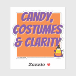Candy, Costumes & Clarity | Halloween Sober Party Sticker