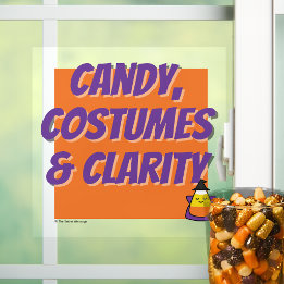 Candy, Costumes & Clarity | Halloween Sober Party Window Cling