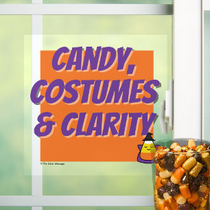 Candy, Costumes & Clarity Halloween Sober Party Window Cling