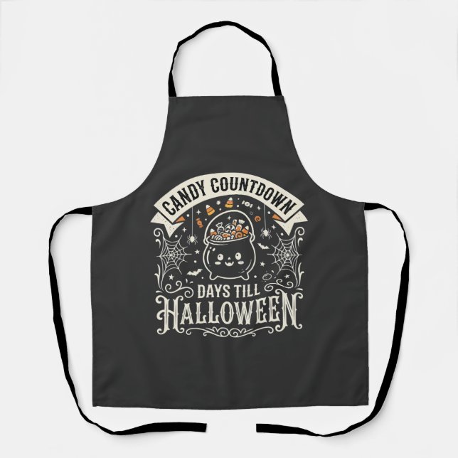 Candy Countdown Halloween Vector Design Apron (Front)