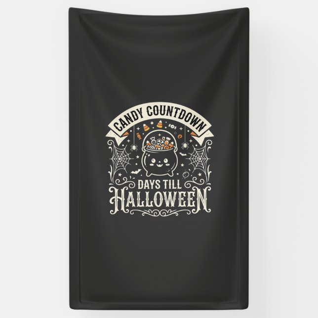 Candy Countdown Halloween Vector Design Banner (Vertical)