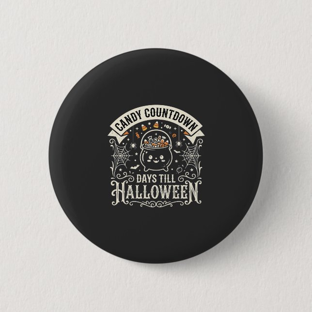 Candy Countdown Halloween Vector Design Button (Front)