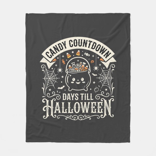 Candy Countdown Halloween Vector Design Fleece Blanket (Front)