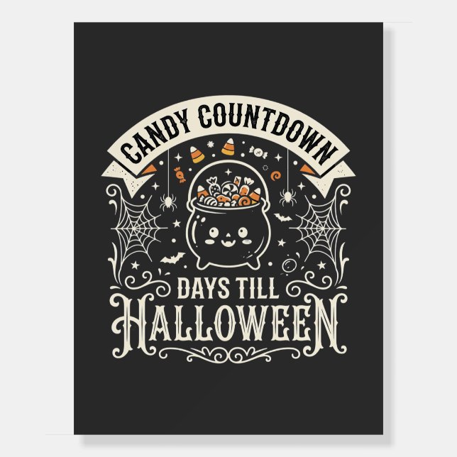 Candy Countdown Halloween Vector Design Foam Board (Front)