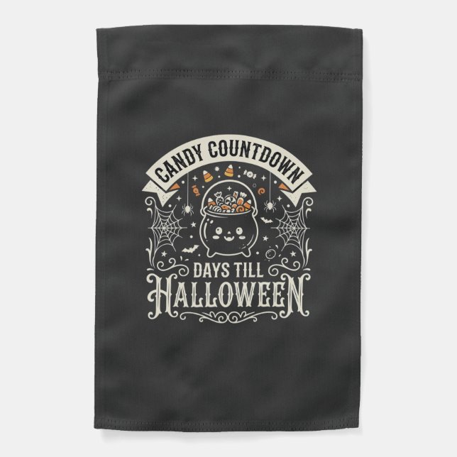 Candy Countdown Halloween Vector Design Garden Flag (Front)