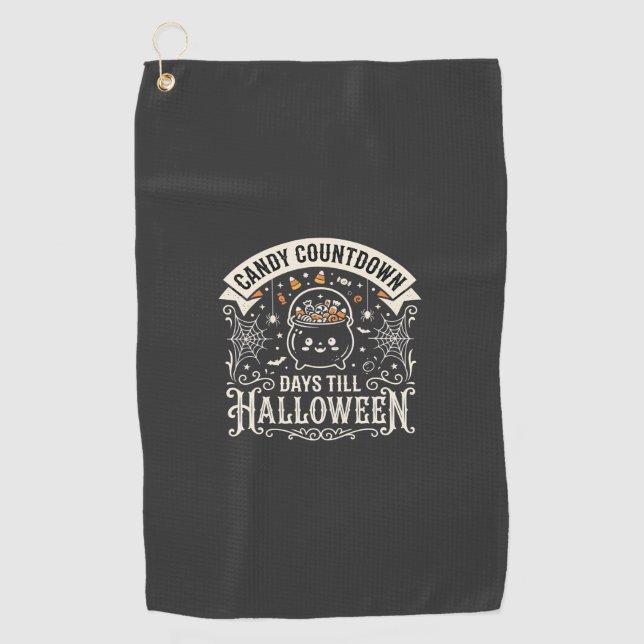 Candy Countdown Halloween Vector Design Golf Towel (Front)
