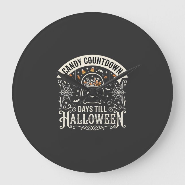 Candy Countdown Halloween Vector Design Large Clock (Front)
