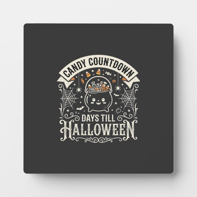 Candy Countdown Halloween Vector Design Plaque (Front)