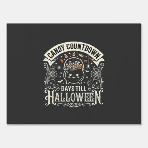 Candy Countdown Halloween Vector Design Sign