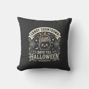 Candy Countdown Halloween Vector Design Throw Pillow