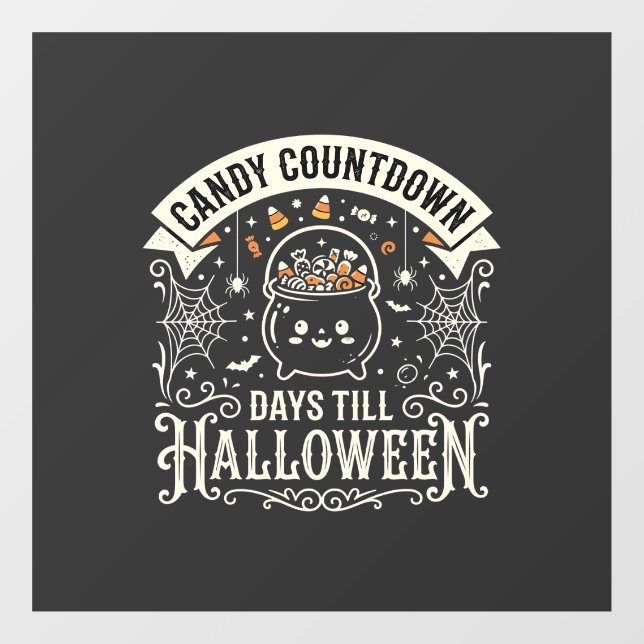 Candy Countdown Halloween Vector Design Window Cling (Sheet)