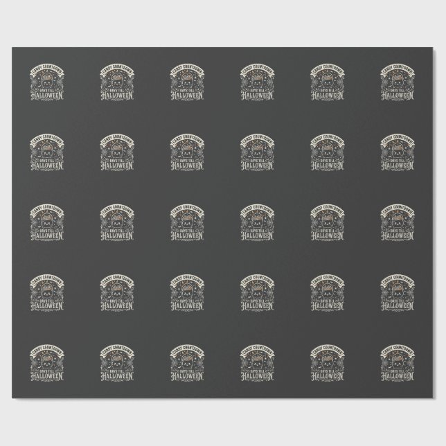 Candy Countdown Halloween Vector Design Wrapping Paper (Flat)