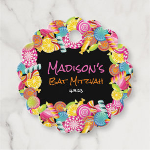 CANDY COUTURE Bat Mitzvah Take Home Favor Gift Tag