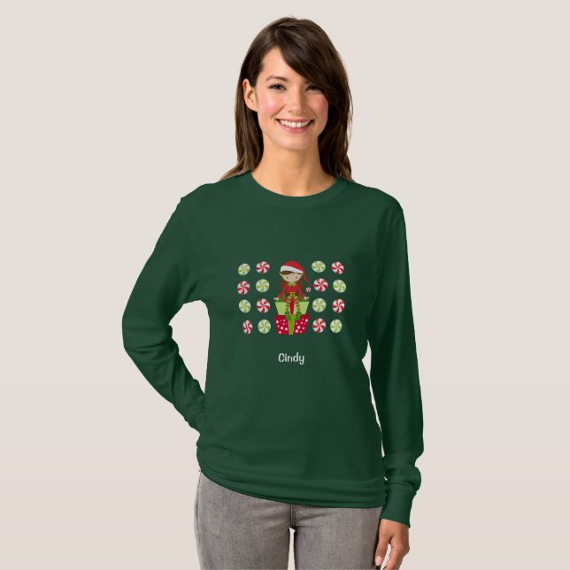 Candy Crush Christmas with Name T-Shirt (Front Full)