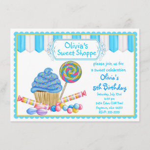 Candy Cupcake Invitations