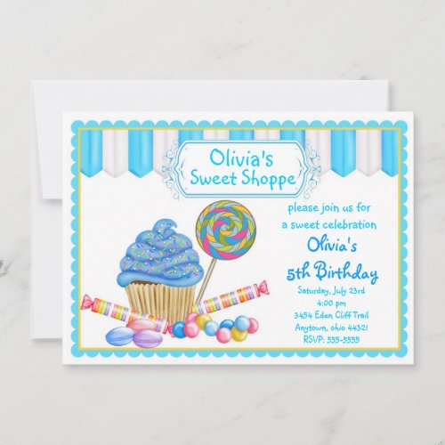 Candy Cupcake Invitations