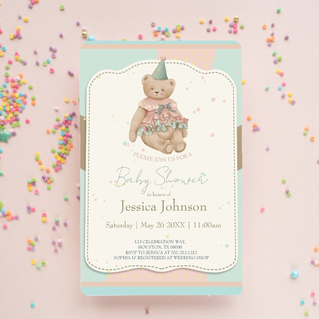 Candy Cute Bear Baby Shower Invitation (Creator Uploaded)