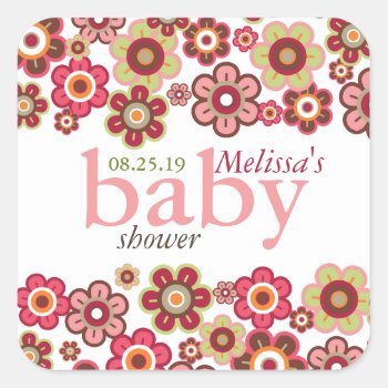 Candy Daisies Flowers Blooms Baby Shower Gift Tag by fatfatin_design at Zazzle