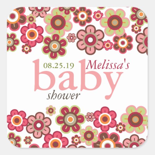 Candy Daisies Flowers Blooms Baby Shower Gift Tag