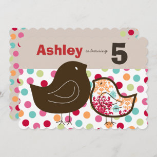 Candy Damask Chicks Girl Birthday Party Invitation