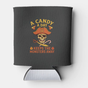 Candy Day Halloween Pirate Skull Cane Can Cooler