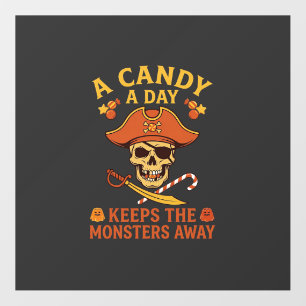 Candy Day Halloween Pirate Skull Cane Floor Decals