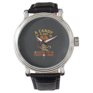 Candy Day Halloween Pirate Skull Cane Watch