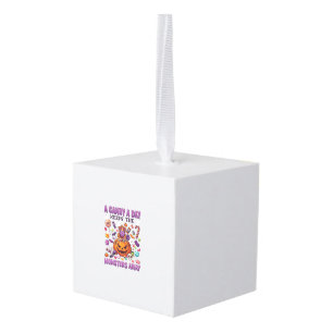 Candy Day Keeps Monsters Away Halloween Pumpkin_1 Cube Ornament