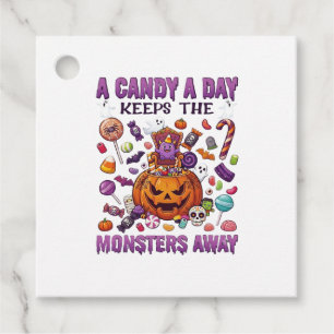 Candy Day Keeps Monsters Away Halloween Pumpkin_1 Favor Tags