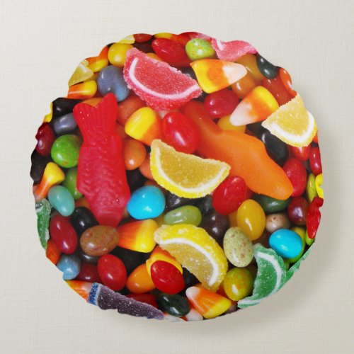 Candy Delight Round Pillow