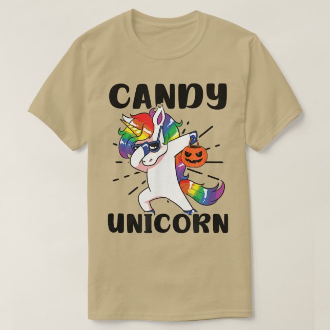 Candy Design Halloween Unicorn  T-Shirt (Design Front)
