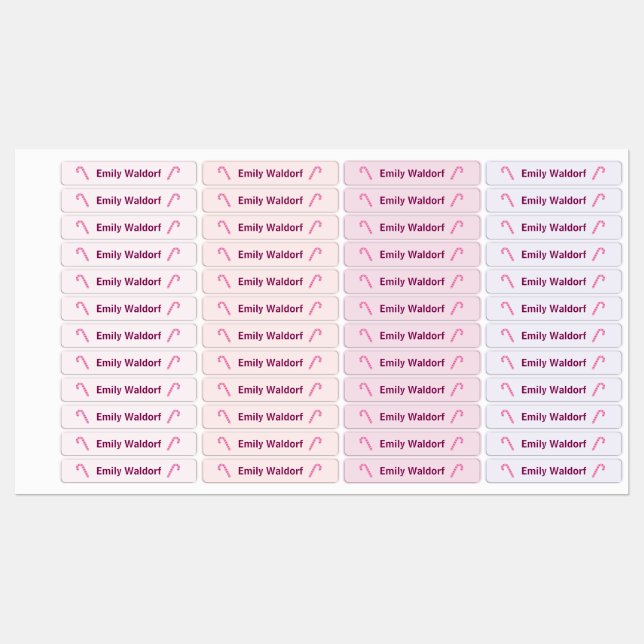 Candy Design Kids' Name Clothing School Labels (Sheet)