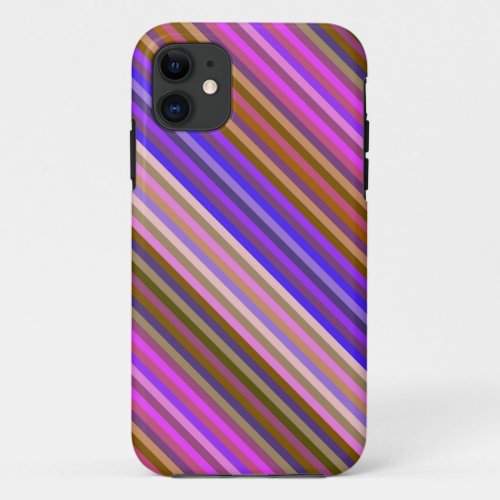 Candy Diagonal Stripes Background iPhone 11 Case
