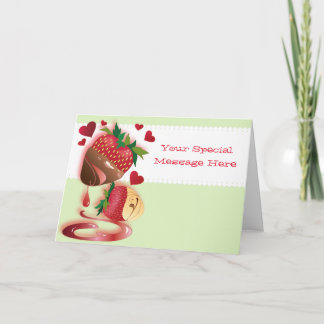 Candy Dipped Strawberries Holiday Card
