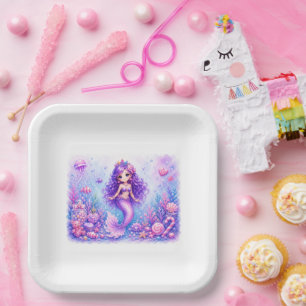 Candy Doll Mermaid 3rd Birthday Paper Plates