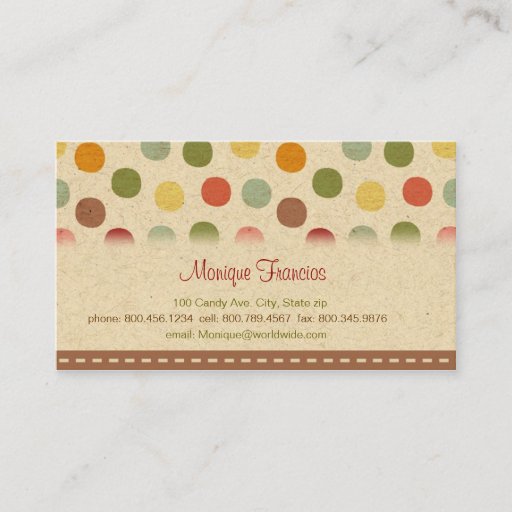 Customizable Candy Dots Business Card