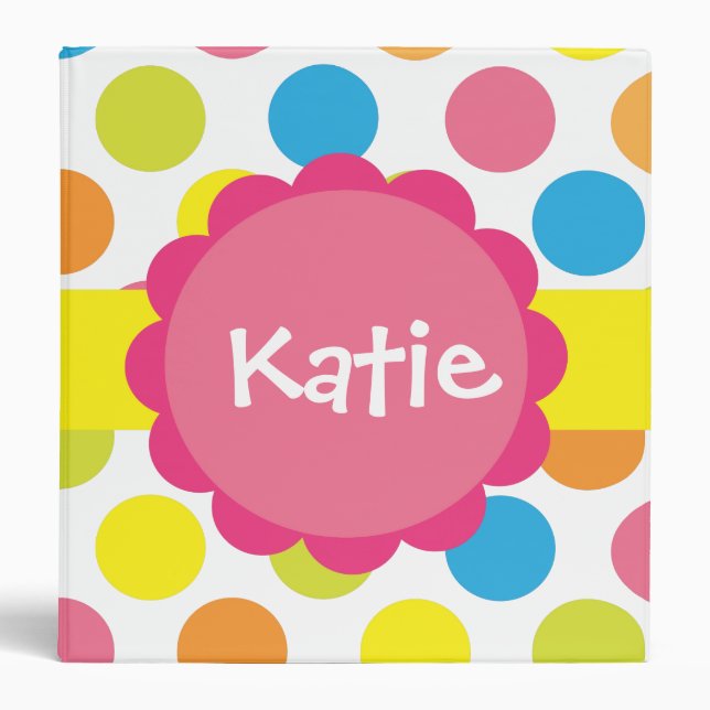 Candy Dots Personalized Binder (Front)