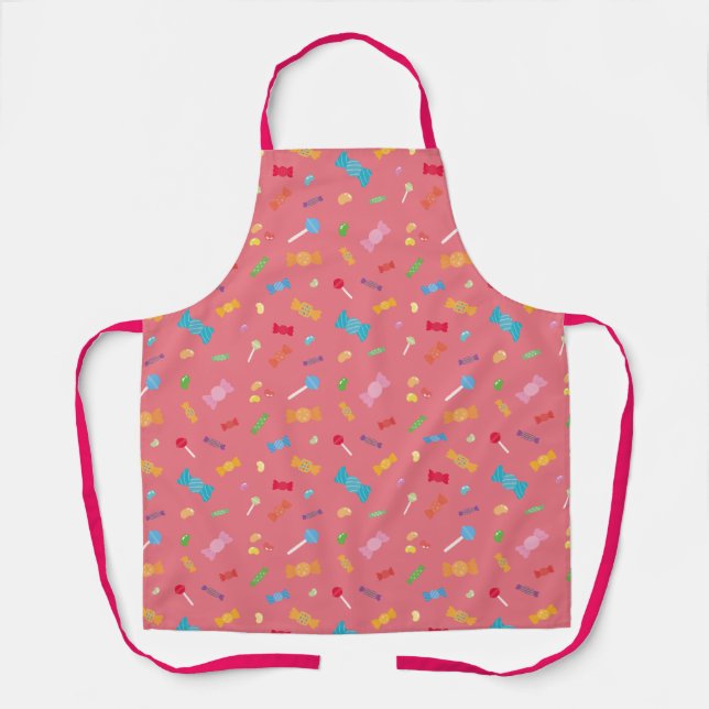 Candy Dreams Coral Pink Apron (Front)
