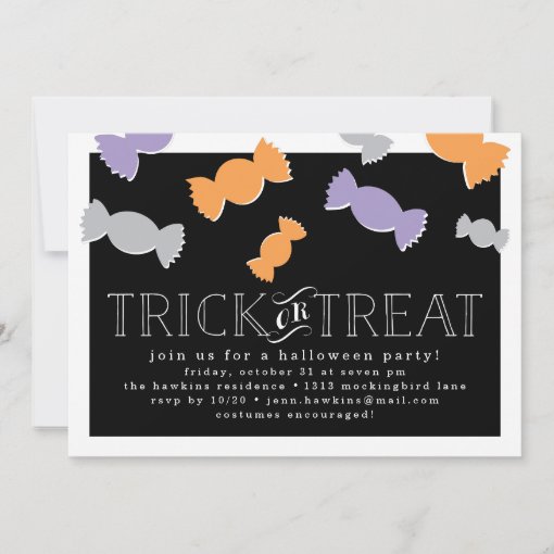 Candy Drop Halloween Party Invitation | Zazzle