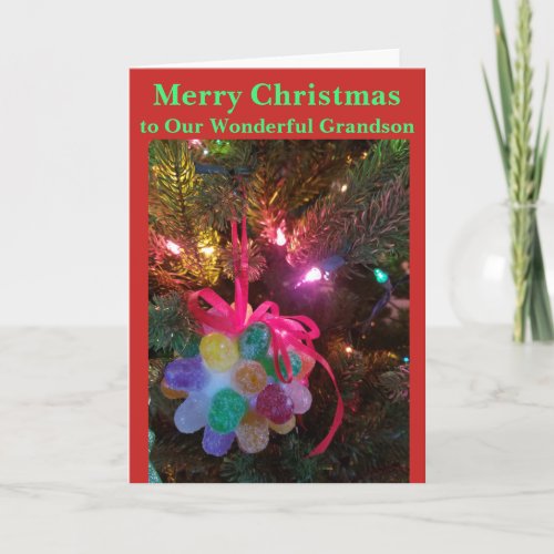 Candy Drops Christmas Grandson Card