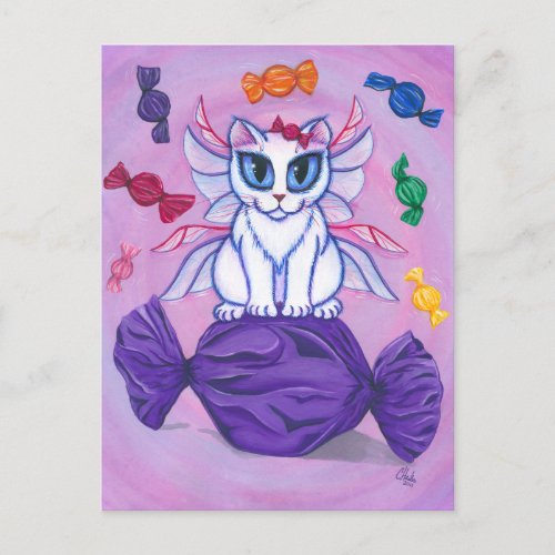 Candy Fairy Cat Hard Candy Sweetie Postcard