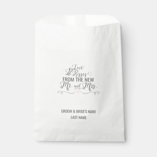 Candy Favor Bag Love Kisses Mr Mrs Zazzle Com