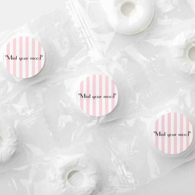 Candy Favors Breath Mints Pink Stripe Mood (Assorted)
